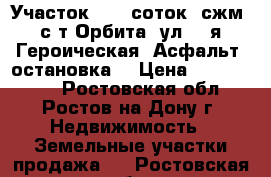 Участок, 5,0 соток, сжм, с/т Орбита, ул. 1-я Героическая. Асфальт, остановка. › Цена ­ 1 750 000 - Ростовская обл., Ростов-на-Дону г. Недвижимость » Земельные участки продажа   . Ростовская обл.